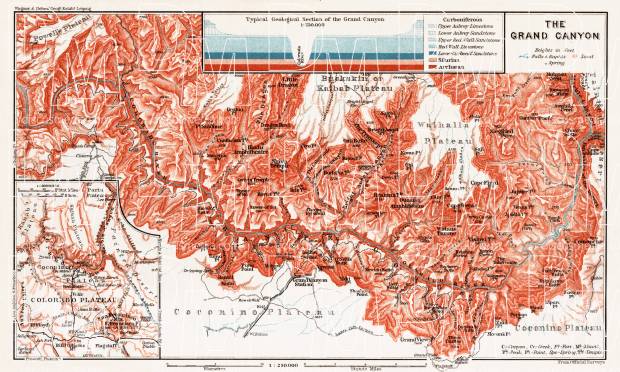 Map of the Grand Canyon of the Colorado, 1909. Use the zooming tool to explore in higher level of detail. Obtain as a quality print or high resolution image