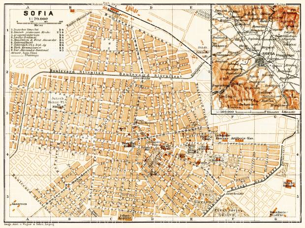 Sofia (София) city map, 1906. Use the zooming tool to explore in higher level of detail. Obtain as a quality print or high resolution image