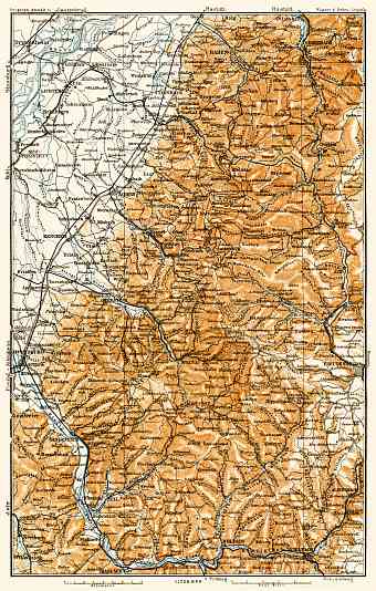 Schwarzwald (the Black Forest) map. The north part, 1906