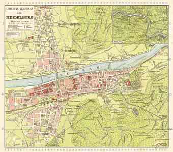 Heidelberg city map, 1927