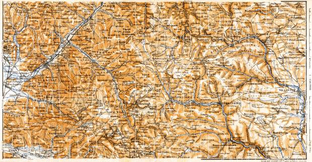 Schwarzwald (the Black Forest). Elz valley map, 1905. Use the zooming tool to explore in higher level of detail. Obtain as a quality print or high resolution image
