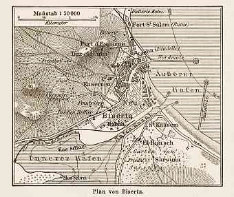 Bizerte (بَنزَرِتْ, Biserta) and environs, overview map, 1913