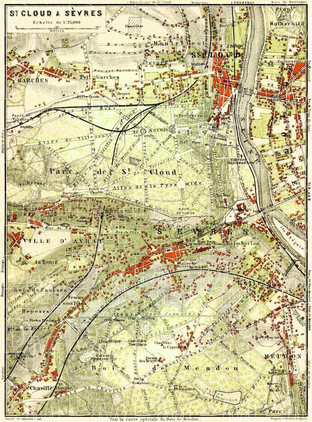 Saint Cloud and Sévres map, 1903. Use the zooming tool to explore in higher level of detail. Obtain as a quality print or high resolution image