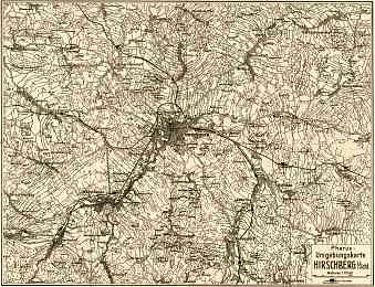 Hirschberg im Schlesien (Jelenia Góra) environs map, 1912