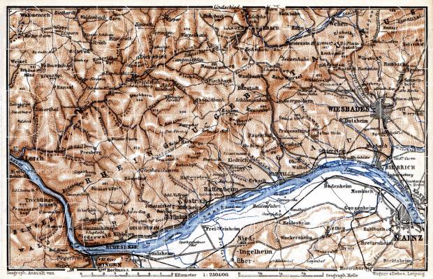 Map of the Course of the Rhine from Mainz to Lorch, 1887. Use the zooming tool to explore in higher level of detail. Obtain as a quality print or high resolution image