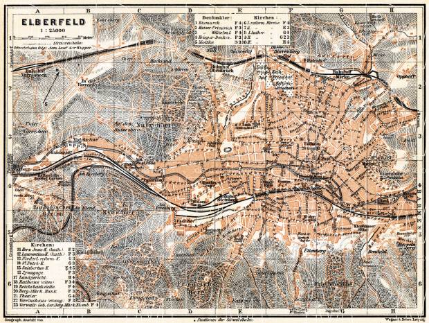 Elberfeld city map, 1905. Use the zooming tool to explore in higher level of detail. Obtain as a quality print or high resolution image