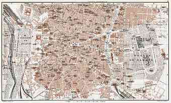 Madrid, central part map, 1913