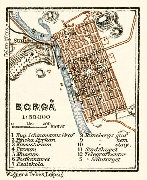 Borgå (Porvoo) town plan, 1914. Use the zooming tool to explore in higher level of detail. Obtain as a quality print or high resolution image