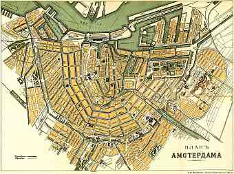 Amsterdam city map, 1900