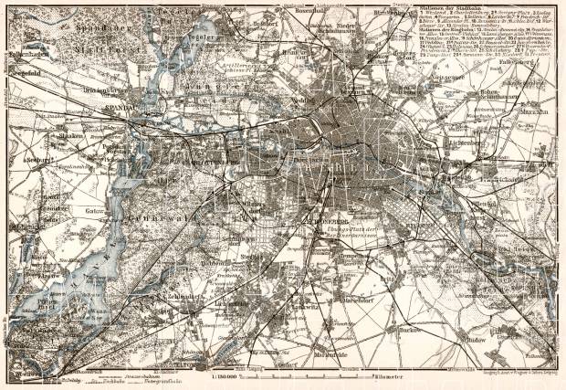 Berlin and environs map, 1902. Use the zooming tool to explore in higher level of detail. Obtain as a quality print or high resolution image