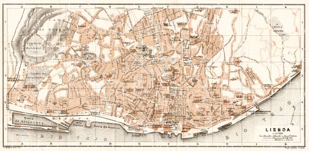Lisbon (Lisboa) city map, 1911. Use the zooming tool to explore in higher level of detail. Obtain as a quality print or high resolution image