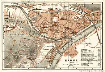 Namur city map, 1909