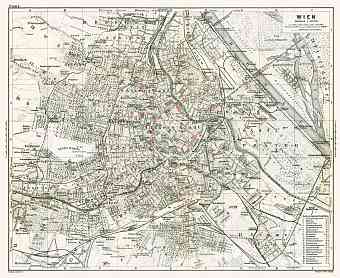Vienna (Wien) Tramway Network Map, 1910
