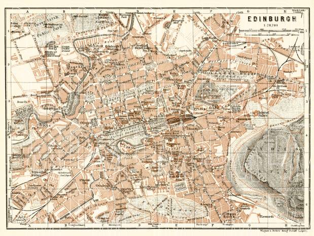 Old Maps Of Edinburgh Old Map Of Edinburgh In 1906. Buy Vintage Map Replica Poster Print Or  Download Picture