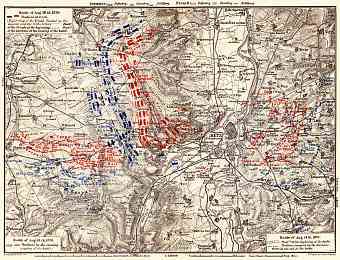 Battle at Metz in August 1870 site map, 1905