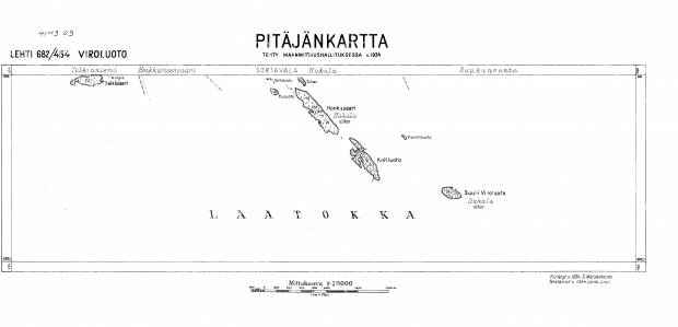 Suri-Viroluoto Island. Viroluoto. Pitäjänkartta 414303. Parish map from 1934. Use the zooming tool to explore in higher level of detail. Obtain as a quality print or high resolution image