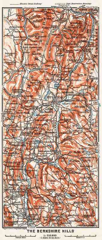 Map of the Berckshire Hills, 1909