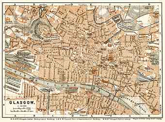 Glasgow city map, 1906