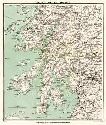 Clyde and the West Highlands map, 1909