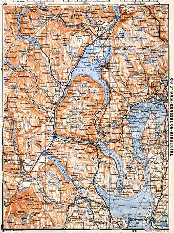 Christiania - Kongsberg - Ringerike district map, 1910