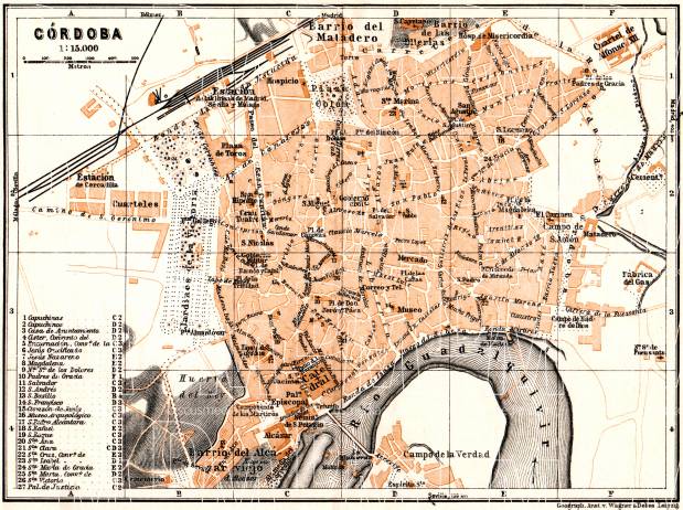 Córdoba city map, 1929. Use the zooming tool to explore in higher level of detail. Obtain as a quality print or high resolution image
