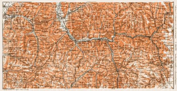 Schwarzwald (the Black Forest). The Kinzigtal region map, 1909. Use the zooming tool to explore in higher level of detail. Obtain as a quality print or high resolution image