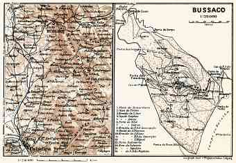 Bussaco district map, 1913. Environs of Bussaco and Coimbra