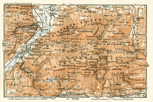 Kufstein and environs map, 1906. Use the zooming tool to explore in higher level of detail. Obtain as a quality print or high resolution image