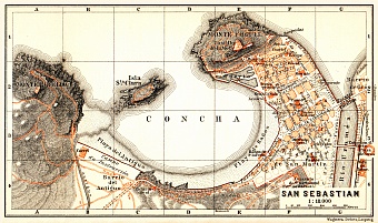 San Sebastián city map, 1899