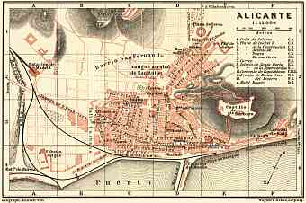Alicante city map, 1899