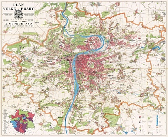 Prague (Praha) city map, 1939