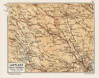 Lappland map. Luleå - Sulitälma, 1899