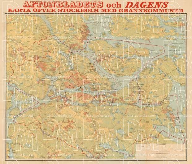 Stockholm city and adjacent communes map, 1911. Use the zooming tool to explore in higher level of detail. Obtain as a quality print or high resolution image