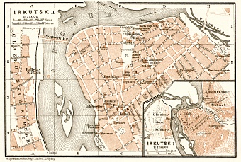 Irkutsk (Иркутскъ) city map, 1914