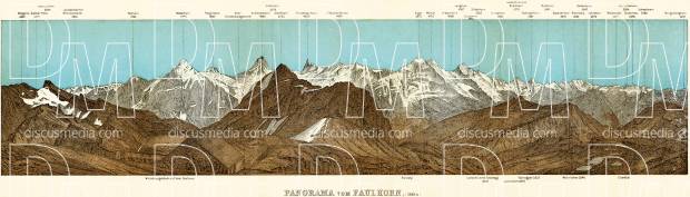Panoramic View from Faulhorn Mountain, 1897. Use the zooming tool to explore in higher level of detail. Obtain as a quality print or high resolution image