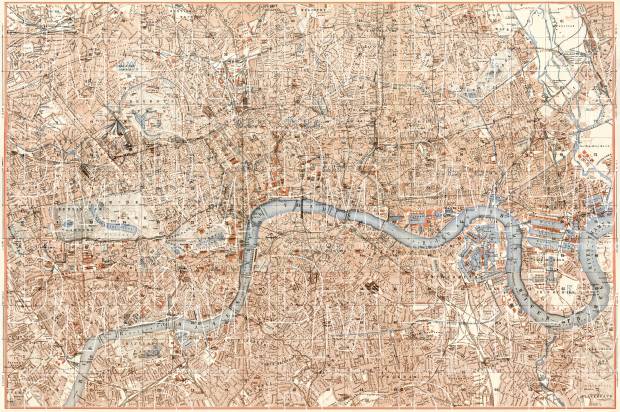 London city map, 1909. Use the zooming tool to explore in higher level of detail. Obtain as a quality print or high resolution image