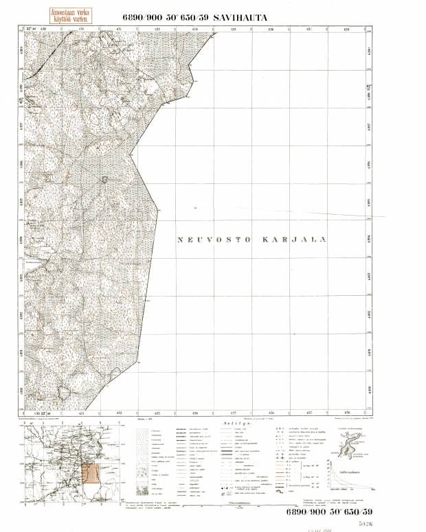 Savihauta Village Site. Savihauta. Topografikartta 521404. Topographic map from 1939. Use the zooming tool to explore in higher level of detail. Obtain as a quality print or high resolution image