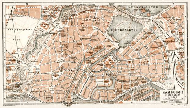 Hamburg, central part map, 1911. Use the zooming tool to explore in higher level of detail. Obtain as a quality print or high resolution image