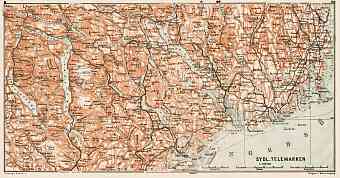 South Telemark (Sydlige Telemarken), region map, 1931