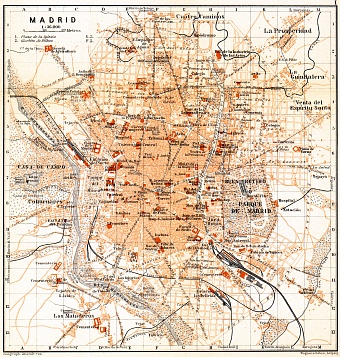 Madrid city map, 1899