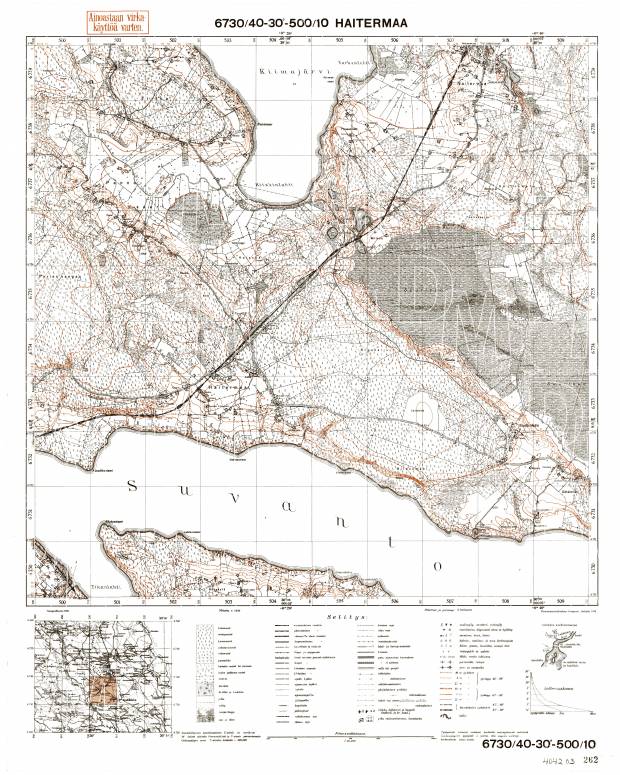 Sosnovo. Haiterma. Topografikartta 404203. Topographic map from 1936. Use the zooming tool to explore in higher level of detail. Obtain as a quality print or high resolution image