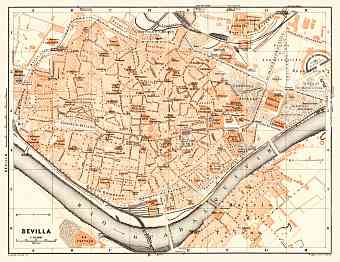 Seville (Sevilla) city map, 1929