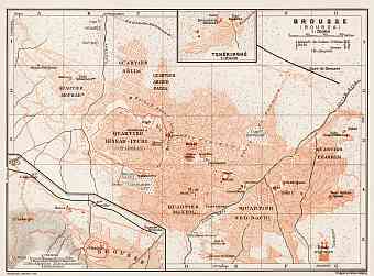 Brousse (Bursa, Boursa) city map, 1914