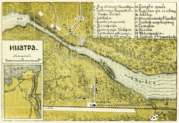 Imatra and farther environs map (in Russian) 1889. Use the zooming tool to explore in higher level of detail. Obtain as a quality print or high resolution image