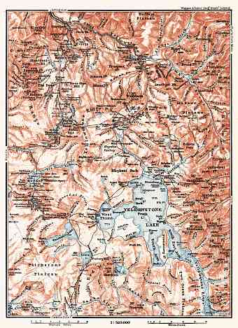 Map of the Yellowstone National Park, 1909