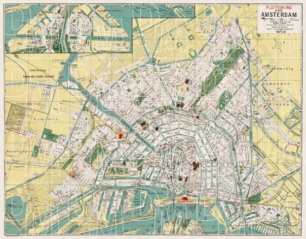 Amsterdam city map, 1927-1928. Use the zooming tool to explore in higher level of detail. Obtain as a quality print or high resolution image