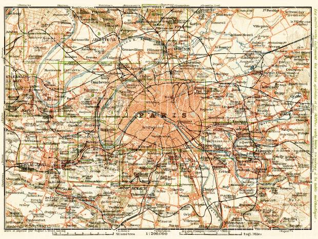 Paris and environs map, 1903. Use the zooming tool to explore in higher level of detail. Obtain as a quality print or high resolution image