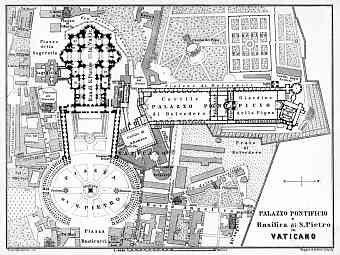 Vatican City (Holy See) map, 1898