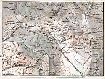 Meran (Merano) city map, 1910