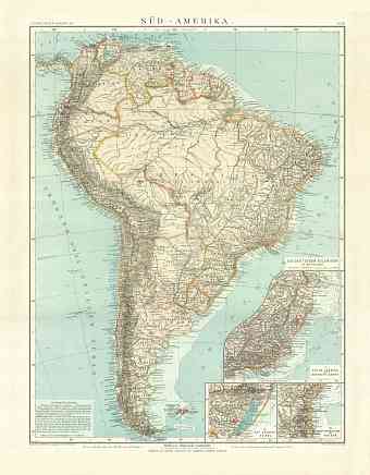 South America Map, 1905